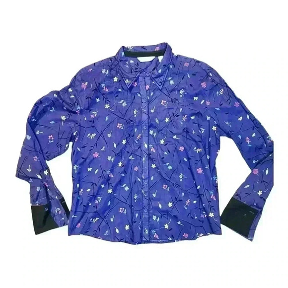 Aura Wrangler Women's 2XL Floral Button-Up Shirt Multicolor Long Sleeve western - Picture 3 of 8